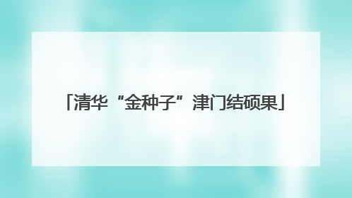 清华“金种子”津门结硕果