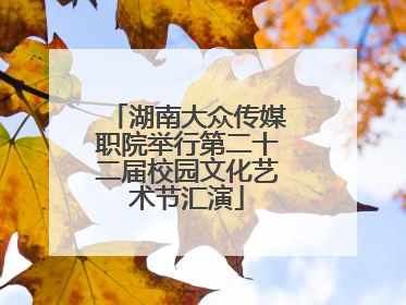 湖南大众传媒职院举行第二十二届校园文化艺术节汇演