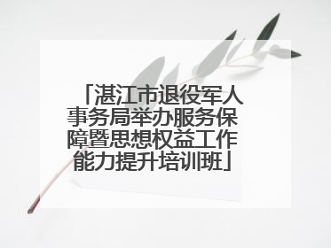 湛江市退役军人事务局举办服务保障暨思想权益工作能力提升培训班