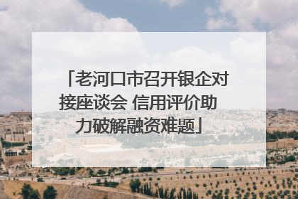 老河口市召开银企对接座谈会 信用评价助力破解融资难题