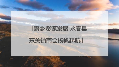 聚乡贤谋发展 永春县东关镇商会扬帆起航
