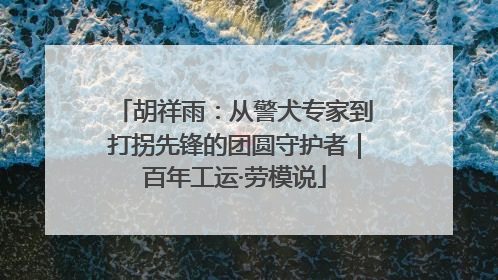 胡祥雨：从警犬专家到打拐先锋的团圆守护者｜百年工运·劳模说