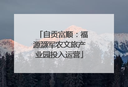 自贡富顺：福源灏军农文旅产业园投入运营