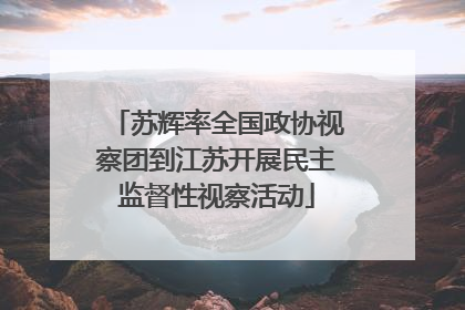 苏辉率全国政协视察团到江苏开展民主监督性视察活动