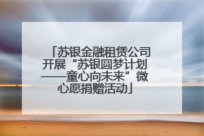 苏银金融租赁公司开展“苏银圆梦计划——童心向未来”微心愿捐赠活动