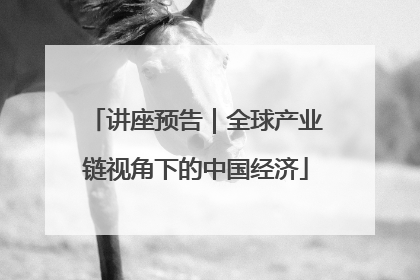 讲座预告｜全球产业链视角下的中国经济