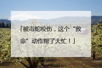 被毒蛇咬伤，这个“救命”动作帮了大忙！