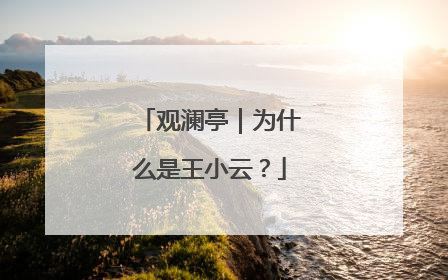 观澜亭｜为什么是王小云？