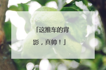 这推车的背影，真帅！