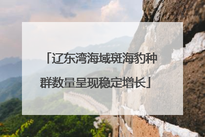 辽东湾海域斑海豹种群数量呈现稳定增长