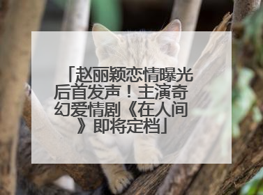 赵丽颖恋情曝光后首发声！主演奇幻爱情剧《在人间》即将定档