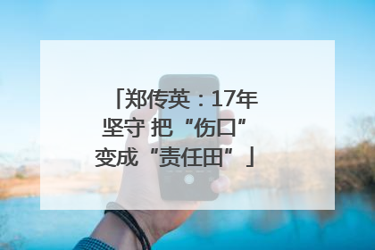 郑传英：17年坚守 把“伤口”变成“责任田”
