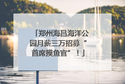 郑州海昌海洋公园月薪三万招募“首席摸鱼官”！