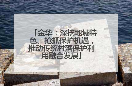 金华：深挖地域特色、抢抓保护机遇，推动传统村落保护利用融合发展