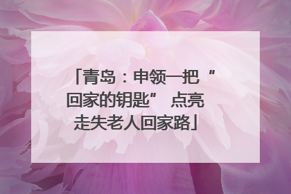 青岛：申领一把“回家的钥匙” 点亮走失老人回家路