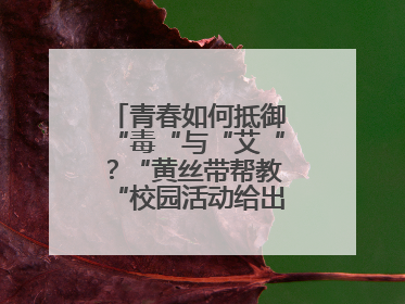 青春如何抵御“毒“与“艾“？“黄丝带帮教“校园活动给出硬核答案“
