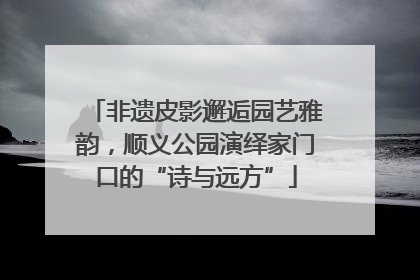 非遗皮影邂逅园艺雅韵，顺义公园演绎家门口的“诗与远方”
