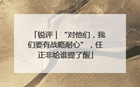 锐评｜“对他们，我们要有战略耐心”，任正非给谁提了醒
