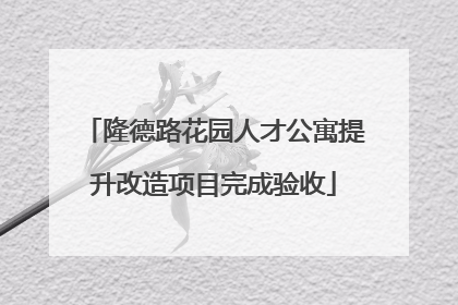 隆德路花园人才公寓提升改造项目完成验收