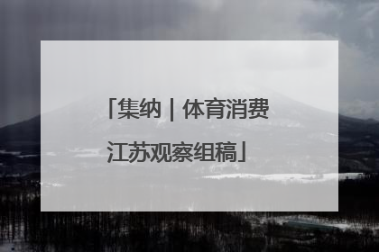 集纳｜体育消费江苏观察组稿