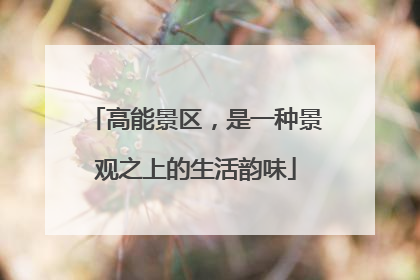 高能景区，是一种景观之上的生活韵味