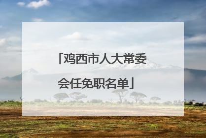鸡西市人大常委会任免职名单