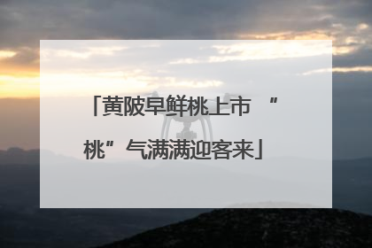 黄陂早鲜桃上市 “桃”气满满迎客来