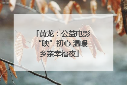 黄龙：公益电影“映”初心 温暖乡亲幸福夜