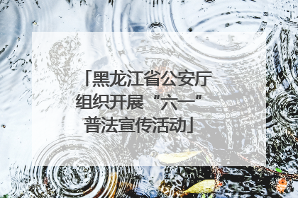 黑龙江省公安厅组织开展“六一”普法宣传活动