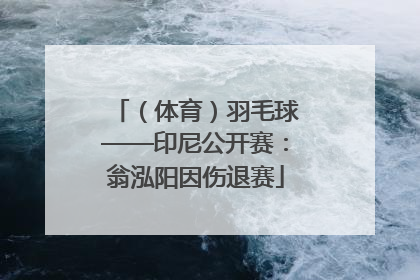（体育）羽毛球——印尼公开赛：翁泓阳因伤退赛