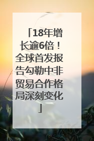 18年增长逾6倍！全球首发报告勾勒中非贸易合作格局深刻变化