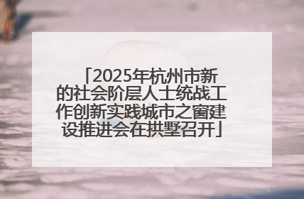 2025年杭州市新的社会阶层人士统战工作创新实践城市之窗建设推进会在拱墅召开