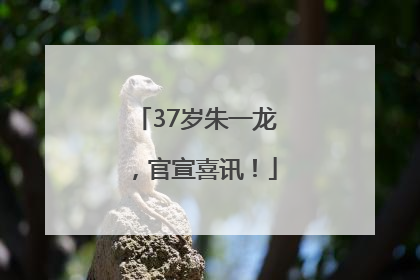 37岁朱一龙，官宣喜讯！