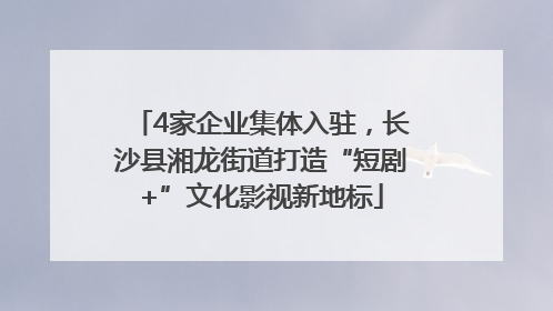4家企业集体入驻，长沙县湘龙街道打造“短剧+”文化影视新地标