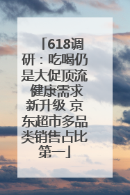618调研：吃喝仍是大促顶流 健康需求新升级 京东超市多品类销售占比第一