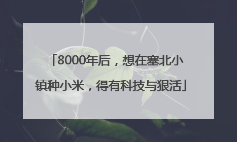 8000年后，想在塞北小镇种小米，得有科技与狠活