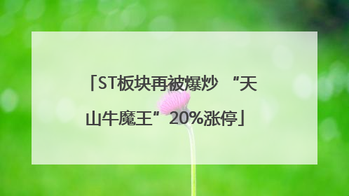 ST板块再被爆炒 “天山牛魔王”20%涨停