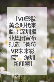 VR影院黄金时代来临！深圳报业集团宣布打造“树莓VR未来影院”_深圳新闻网